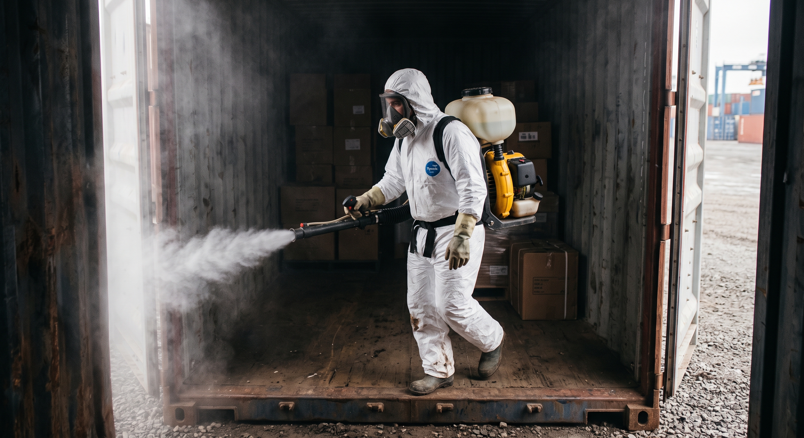 Operario Tectrol fumigando